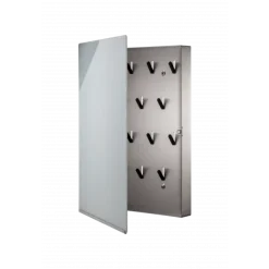 Schlüsselkasten Glas-Magnettafel -VELIO- Farbe Grau - size 30 x 40 cm