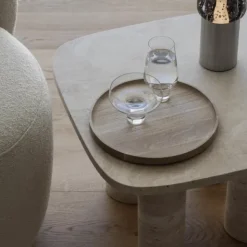Serviertablett -OKU- Farbe Oak - Größe M, Rund