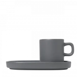 Set 2 Espressotassen -PILAR- Farbe Pewter - Größe 50 ml