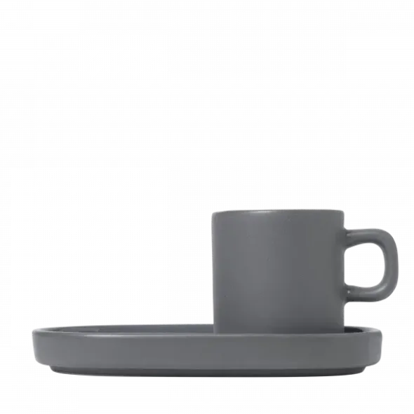 Set 2 Espressotassen -PILAR- Farbe Pewter - Größe 50 ml