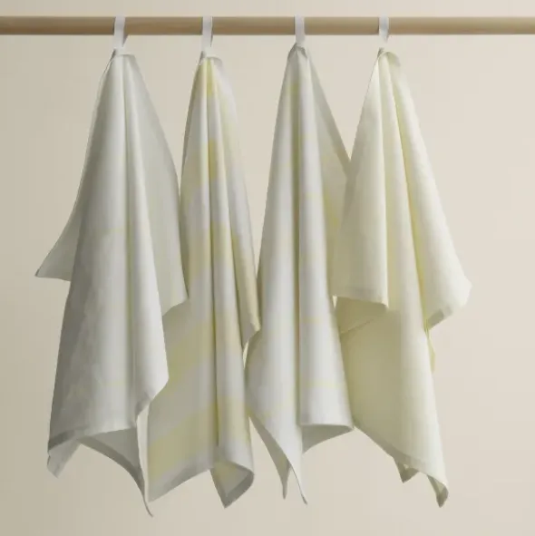 Set 2 Geschirrtücher -TAULO- Farbe White/Transparent Yellow - Quadratisch