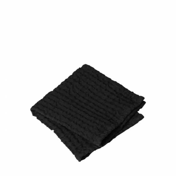 Set 2 Gästehandtücher -CARO- Black 30 x 30 cm