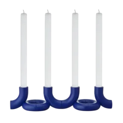 Set 2 Kerzenhalter -DOODLE- Farbe Mazarine Blue