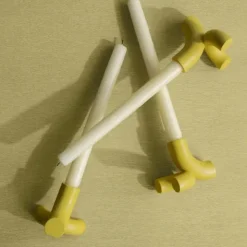 Set 2 Kerzenhalter -DOODLE- Farbe Cream Gold