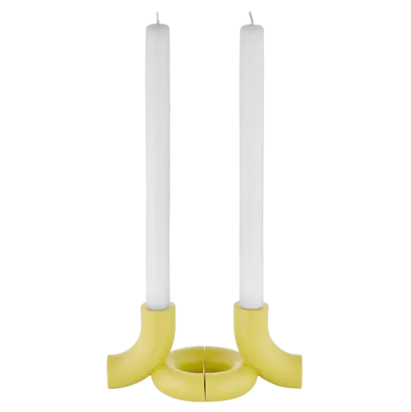 Set 2 Kerzenhalter -DOODLE- Farbe Cream Gold