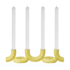 Set 2 Kerzenhalter -DOODLE- Farbe Cream Gold