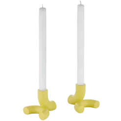 Set 2 Kerzenhalter -DOODLE- Farbe Cream Gold