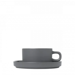 Set 2 Teetassen -PILAR- Farbe Pewter - Größe 200 ml