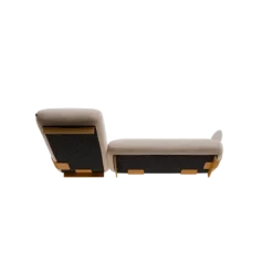 2-Sitzer Chaiselongue, links -MOCO- Farbe Beige - Stoff: Pina