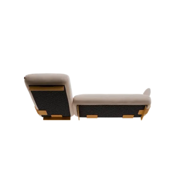 2-Sitzer Chaiselongue, links -MOCO- Farbe Beige - Stoff: Pina
