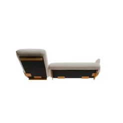 2-Sitzer Chaiselongue, links -MOCO- Farbe Beige - Stoff: Boucla