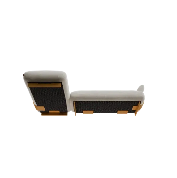 2-Sitzer Chaiselongue, links -MOCO- Farbe Cloud - Stoff: kvadrat Moss