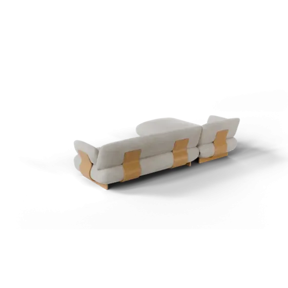 2-Sitzer Chaiselongue, links -MOCO- Farbe Desert - Stoff: Pina