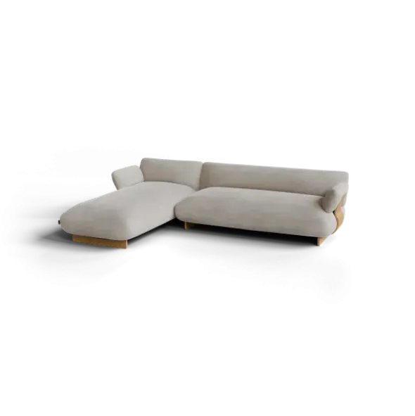 2-Sitzer Chaiselongue, links -MOCO- Farbe Desert - Stoff: Pina