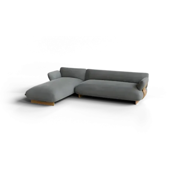 2-Sitzer Chaiselongue, links -MOCO- Farbe Desert - Stoff: kvadrat Melange Nap