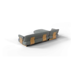 2-Sitzer Chaiselongue, links -MOCO- Farbe Desert - Stoff: kvadrat Melange Nap