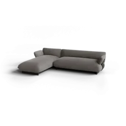 2-Sitzer Chaiselongue, links -MOCO- Farbe Shitake - Stoff: kvadrat Melange Nap