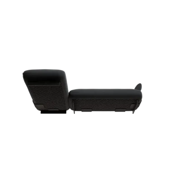 2-Sitzer Chaiselongue, links -MOCO- Farbe Coal - Stoff: kvadrat Melange Nap