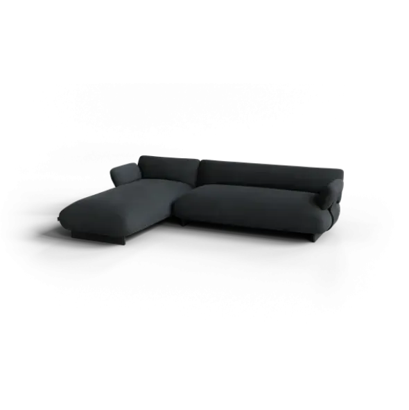 2-Sitzer Chaiselongue, links -MOCO- Farbe Coal - Stoff: kvadrat Melange Nap