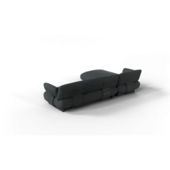 2-Sitzer Chaiselongue, links -MOCO- Farbe Coal - Stoff: kvadrat Melange Nap