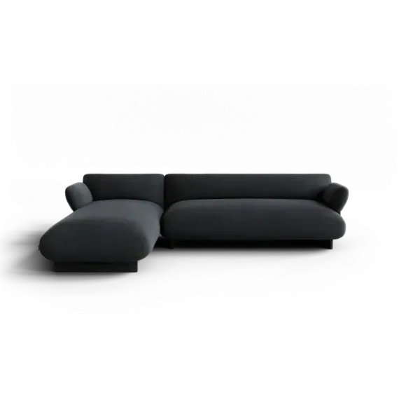 2-Sitzer Chaiselongue, links -MOCO- Farbe Coal - Stoff: kvadrat Melange Nap