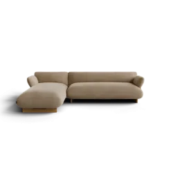 2-Sitzer Chaiselongue, links -MOCO- Farbe Shitake - Stoff: kvadrat Moss