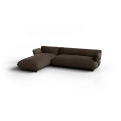 2-Sitzer Chaiselongue, links -MOCO- Farbe Espresso - Stoff: kvadrat Moss