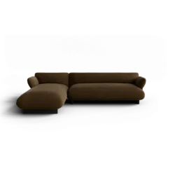 2-Sitzer Chaiselongue, links -MOCO- Farbe Agave Green - Stoff: kvadrat Moss