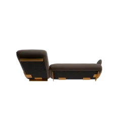 2-Sitzer Chaiselongue, links -MOCO- Farbe Shitake - Stoff: Boucla