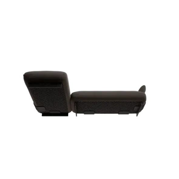 2-Sitzer Chaiselongue, links -MOCO- Farbe Taupe - Stoff: Boucla