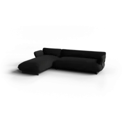 2-Sitzer Chaiselongue, links -MOCO- Farbe Coal - Stoff: Boucla