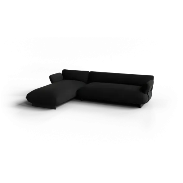 2-Sitzer Chaiselongue, links -MOCO- Farbe Coal - Stoff: Boucla