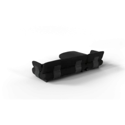 2-Sitzer Chaiselongue, links -MOCO- Farbe Coal - Stoff: Boucla