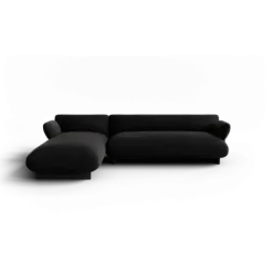 2-Sitzer Chaiselongue, links -MOCO- Farbe Coal - Stoff: Boucla