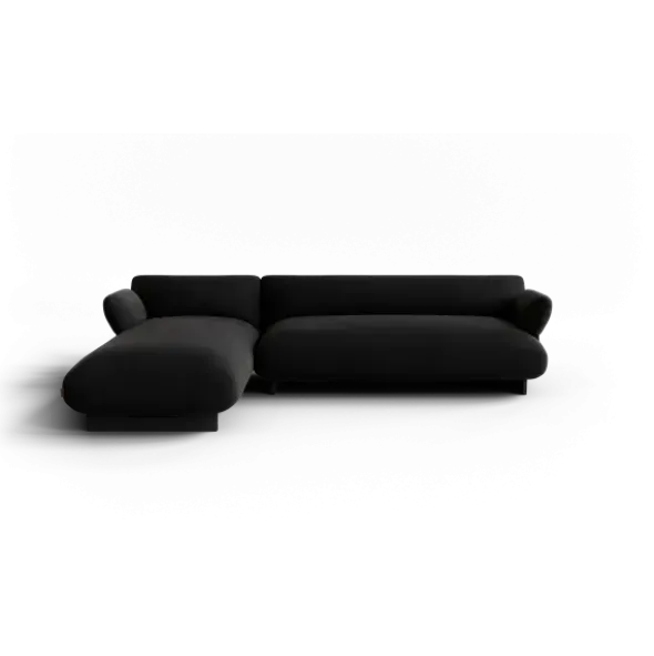 2-Sitzer Chaiselongue, links -MOCO- Farbe Coal - Stoff: Boucla