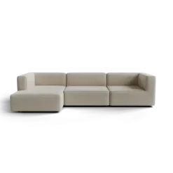 3-Sitzer Chaiselongue, links -TASI- Farbe Beige - Stoff: Boucla