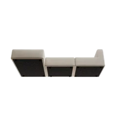 3-Sitzer Chaiselongue, links -TASI- Farbe Beige - Stoff: Boucla