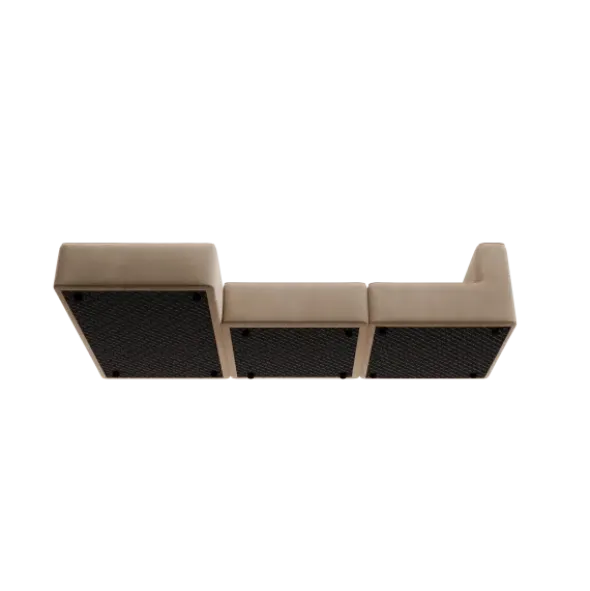 3-Sitzer Chaiselongue, links -TASI- Farbe Beige - Stoff: kvadrat Melange Nap