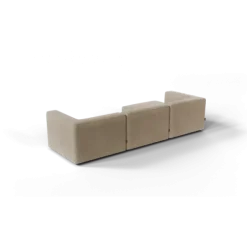 3-Sitzer Chaiselongue, links -TASI- Farbe Beige - Stoff: kvadrat Melange Nap