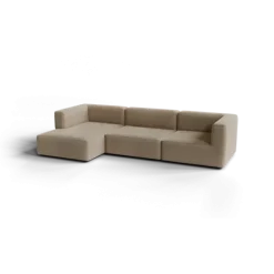 3-Sitzer Chaiselongue, links -TASI- Farbe Beige - Stoff: kvadrat Melange Nap