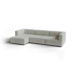 3-Sitzer Chaiselongue, links -TASI- Farbe Cloud - Stoff: kvadrat Moss