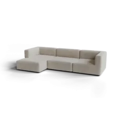 3-Sitzer Chaiselongue, links -TASI- Farbe Desert - Stoff: Pina