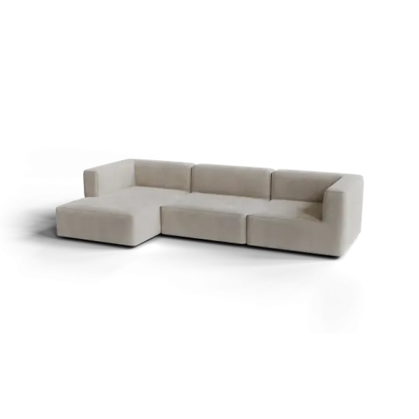 3-Sitzer Chaiselongue, links -TASI- Farbe Desert - Stoff: Pina