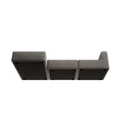 3-Sitzer Chaiselongue, links -TASI- Farbe Zinc - Stoff: Pina