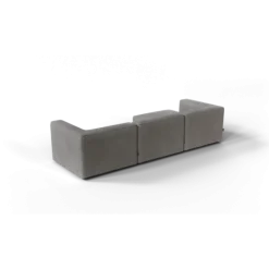 3-Sitzer Chaiselongue, links -TASI- Farbe Zinc - Stoff: Pina