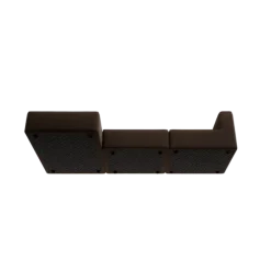 3-Sitzer Chaiselongue, links -TASI- Farbe Espresso - Stoff: Pina