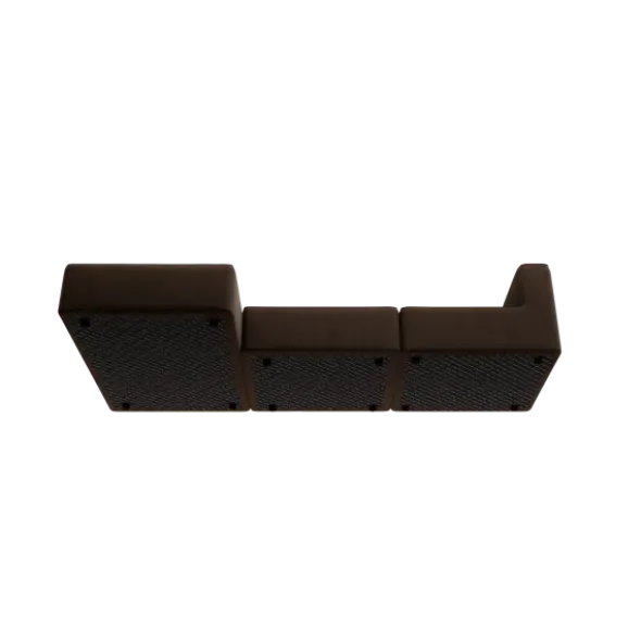3-Sitzer Chaiselongue, links -TASI- Farbe Espresso - Stoff: Pina
