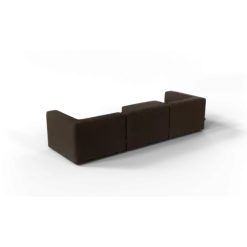 3-Sitzer Chaiselongue, links -TASI- Farbe Espresso - Stoff: Pina