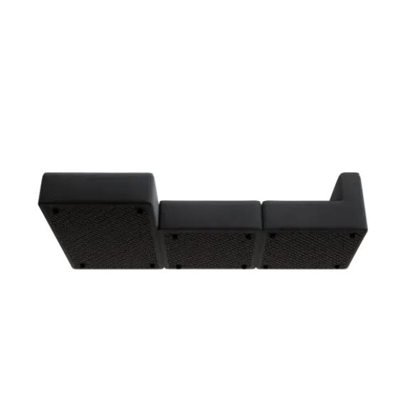 3-Sitzer Chaiselongue, links -TASI- Farbe Coal - Stoff: kvadrat Melange Nap