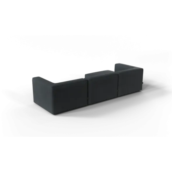 3-Sitzer Chaiselongue, links -TASI- Farbe Coal - Stoff: kvadrat Melange Nap